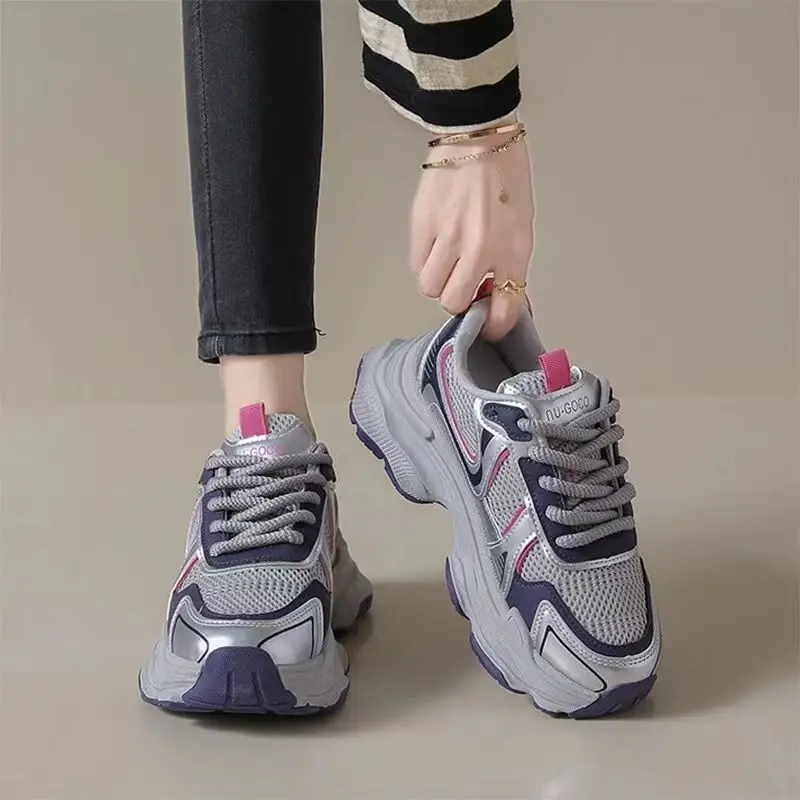 

​Women's Chunky Sneakers 2025 Spring Autumn Thick Sole Breathable Mesh Comfortable Durable Shoes for Everyday Wear​