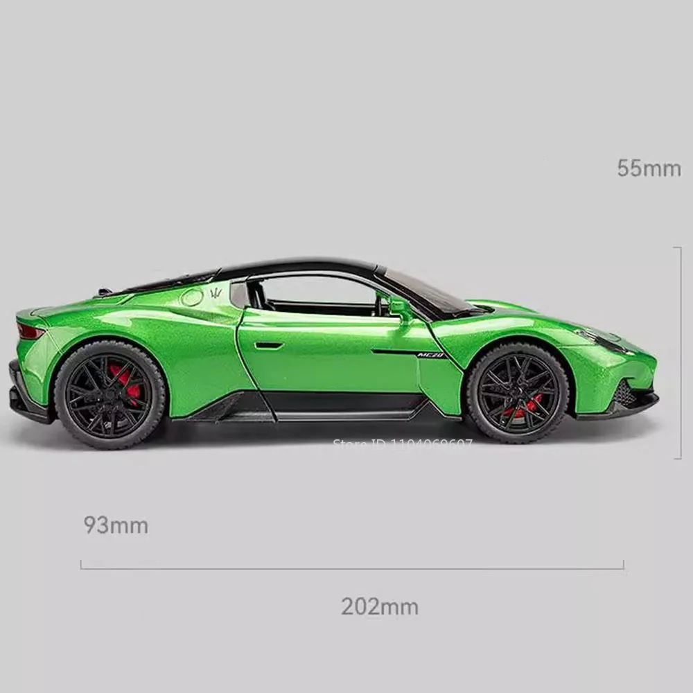 1:22 مقياس 963 MC20 مصغرة سبيكة سيارة رياضية دييكاست نموذج اللعب ضوء الصوت التراجع الأبواب فتح المركبات سطح المكتب الديكور