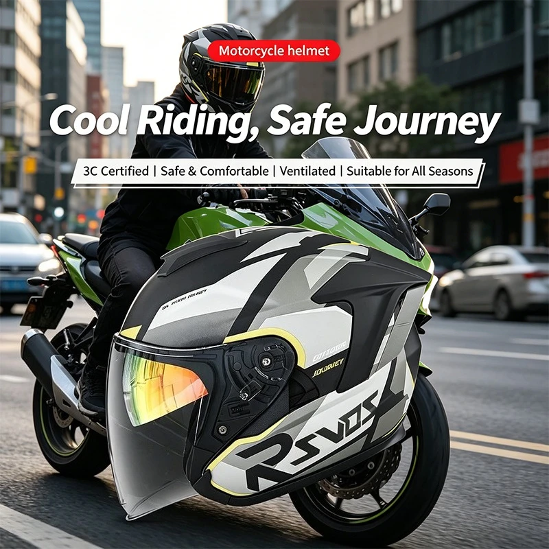 

Lightweight Ventilated 3/4 Open Face Helmet for Men Women Summer Motorcycle Scooter Half Helmet All Season Universal Casco Moto