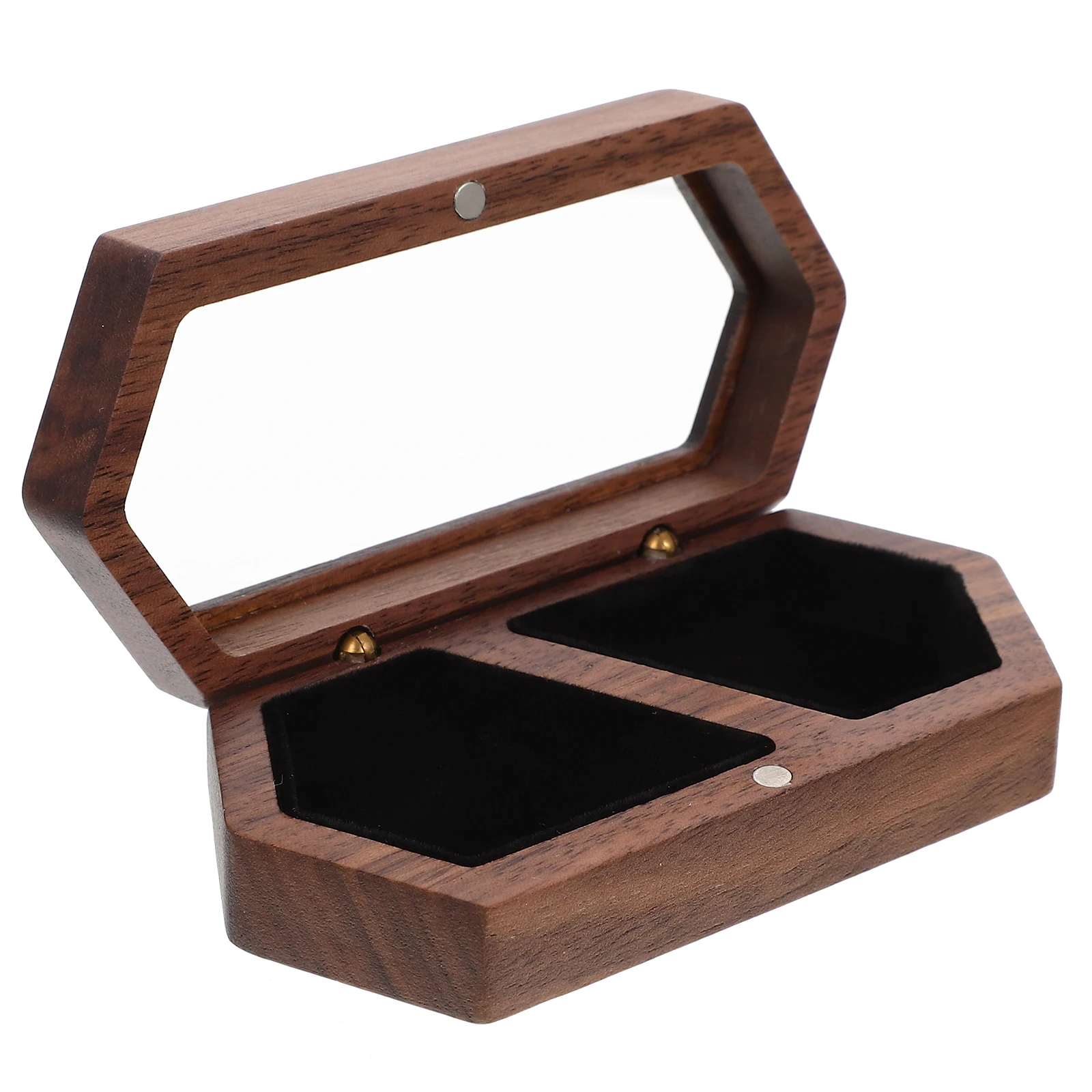 

Wooden Jewelry Portable Earring Container ganizer Portable Ring Holder Compact Lightweight Magnetic Design For Gifts