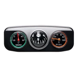 For Auto Boat Vehicles Decoration Car Ornaments Compass Thermometer Hygrometer 3 in 1 Guide Ball Interior Accessories