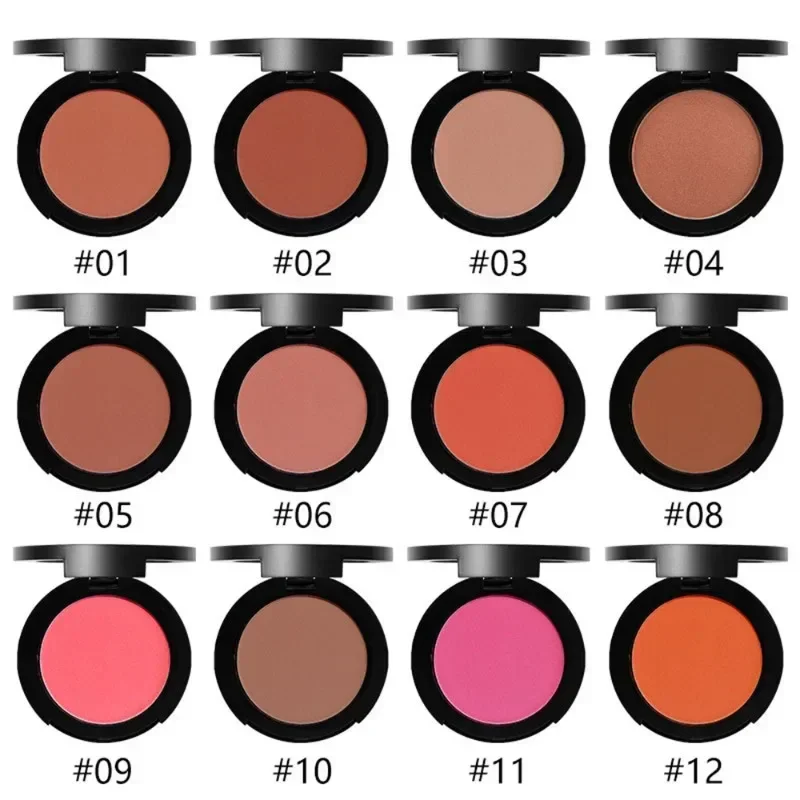 Custom 12colors Blush Powder Natural Matte Nourishing Facial Cheek Contour Peach Blush Palette Bulk Makeup Private Label