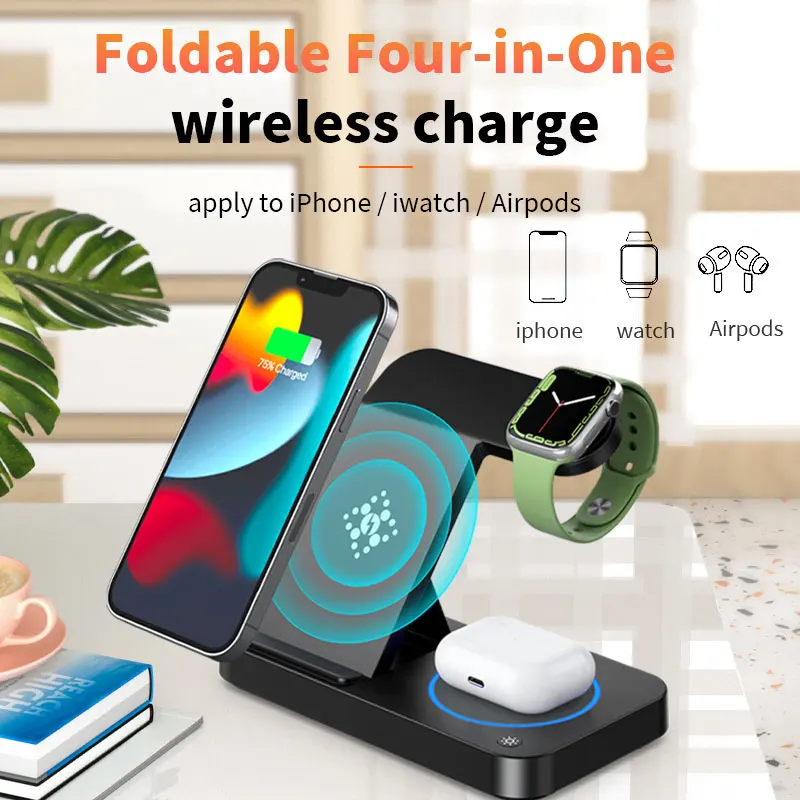 

2023 Wireless Charger mini qi wireless Station with 15W USB-C Charger for iPhone12/13/14promax