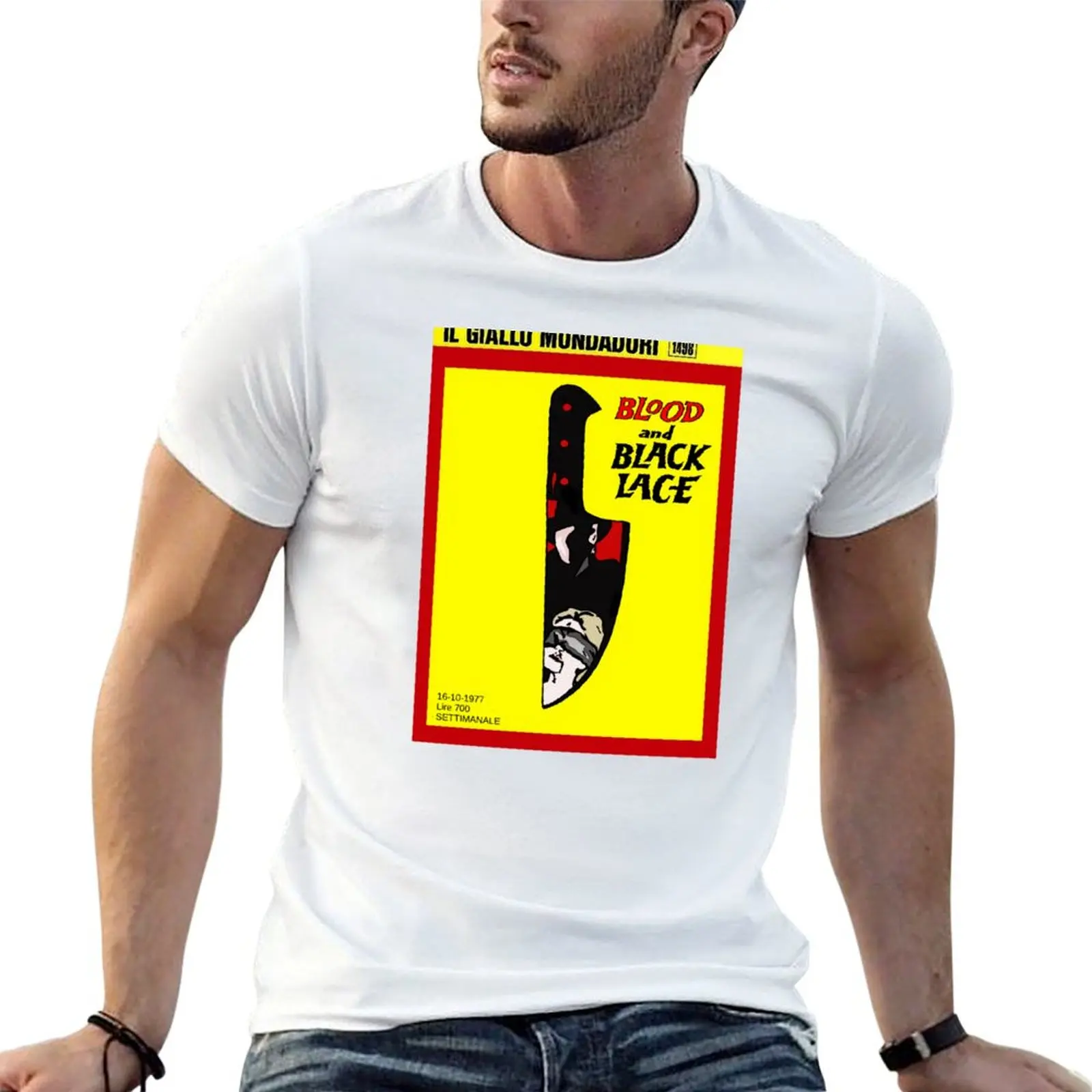 T-Shirt man t and shirt Black tshirt luxury Blood man Lace