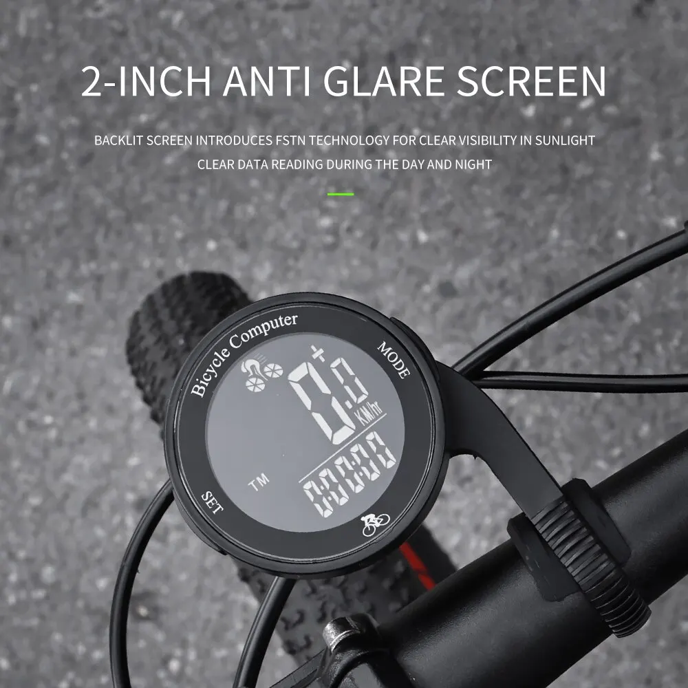 ESLNF Wireless Bike Computer Bicycle Odometer Multi Functional LCD Screen Cycling Speedometer Mountain Bike Speedo Meter