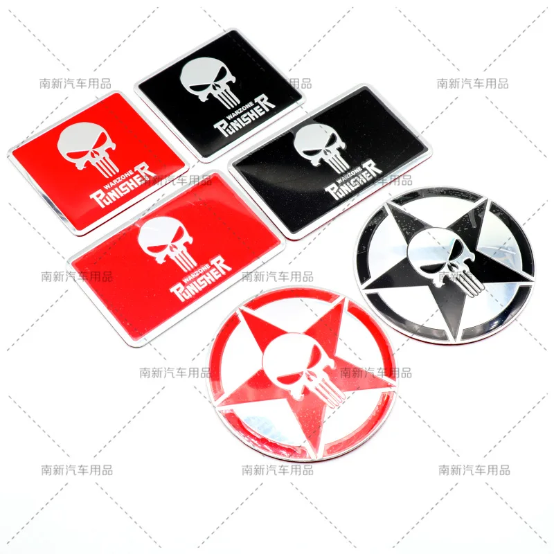 

Modified Punisher skull logo Punisher metal aluminum alloy sign decoration stickers