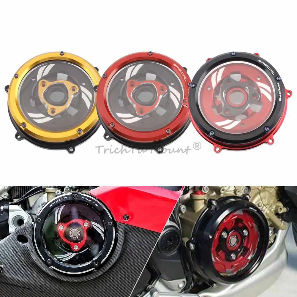 Racing Clear Clutch Cover Protective Kit for DUCATI V4 Models Panigale, Streetfighter, Diavel, Multistrada 2018-2024