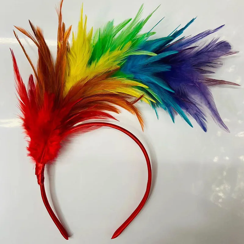 Vintage Feather Headband Women Fashion Hair Band Dance Party Hair Accessories Dance Stage Performance Holiday Carnival Decor