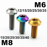 1piece M6 M8 Titanium Screws for Motorcycle DIY Disc Brake Rotor Caliper Hex Ti Bolts Fasteners