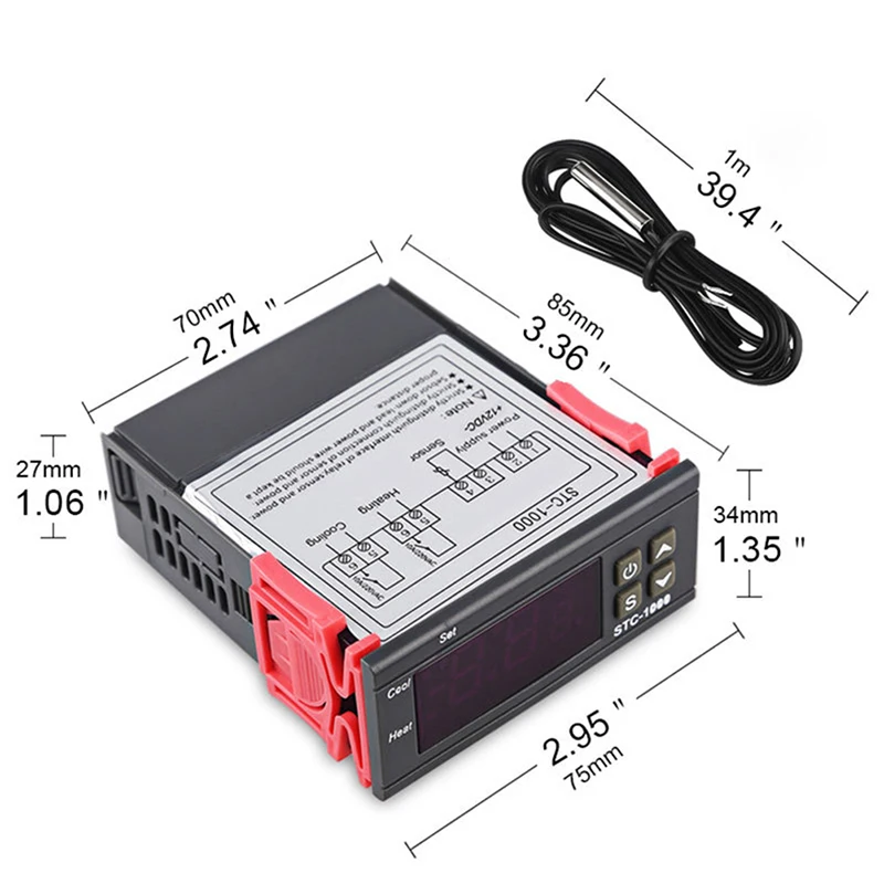 Thermostat Incubator Temperature Controller Thermoregulator Relay Heating