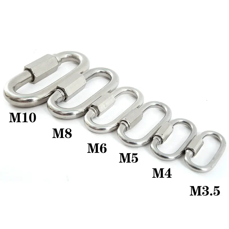 10PCS M8 High Strength AISI304 Stainless Steel Quick Release Chain Link