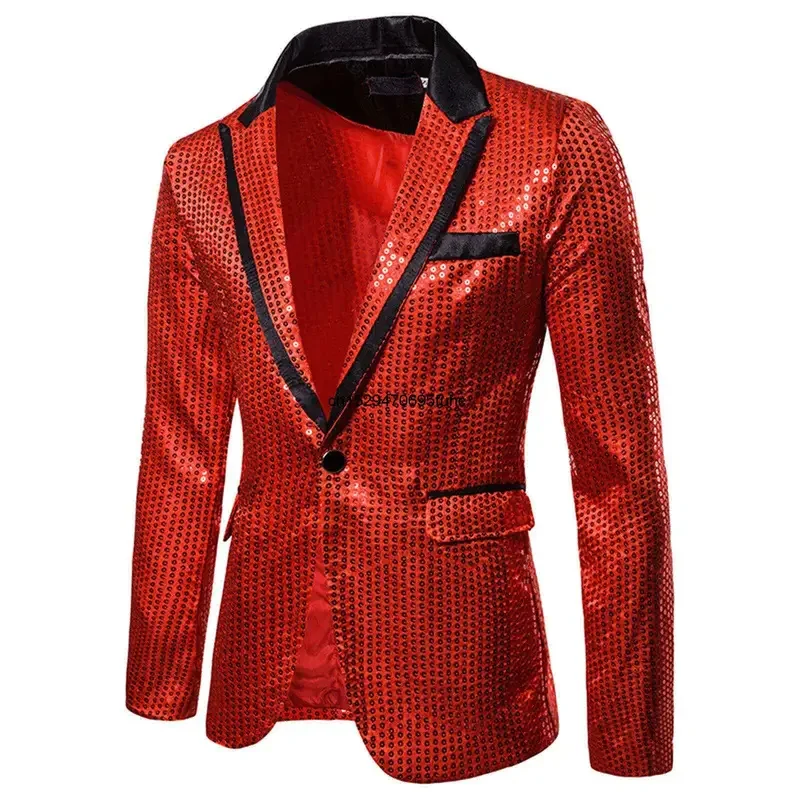 Shiny Gold Shiny Decorated Blazer Jacket for Men Night Club Graduation Men Suit Blazer Homme Costume Stage Wear for Singer