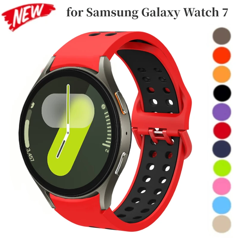 No Gap Silicone Strap for Samsung Galaxy Watch 7 40mm 44mm 5 Pro 4/5/6 40mm 44mm Belt Breathable Wristband Watch 6 Classic Band