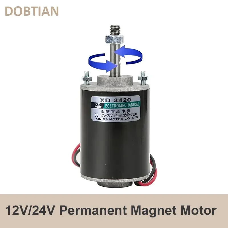 High Torque DC Motor 12 V/24 V Permanent Magnet Motor DIY Generator Mini DC Motor 30W CW/CCW