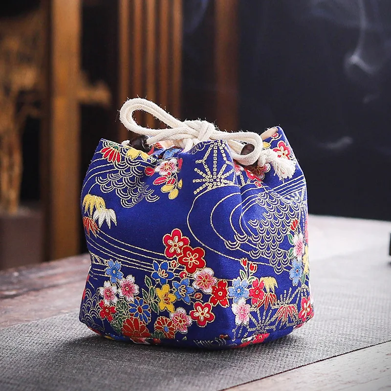 Multi-usage Travel Teaware Storage Bag Cotton Teacup Antique Bracelets Jewelry Protective Cover Japanese Lunch Gift Decor Bag