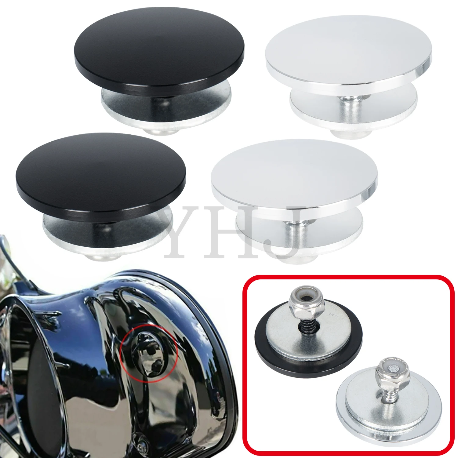 Chrome/Black Aluminum Inner Fairing Mirror Plugs For Harley Street Glide Electra Glide 1996-2022 EFI FLHXI FLHX Tri Glide 09-22