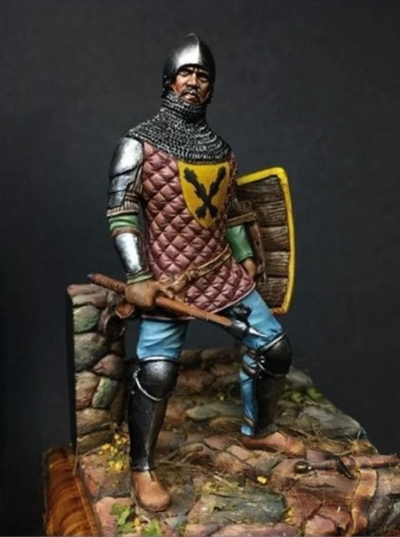 

1/24 Scale 75mm DieCast Resin Figure Model Kit Ancient Medieval Knight Diorama Unassembled Unpainted