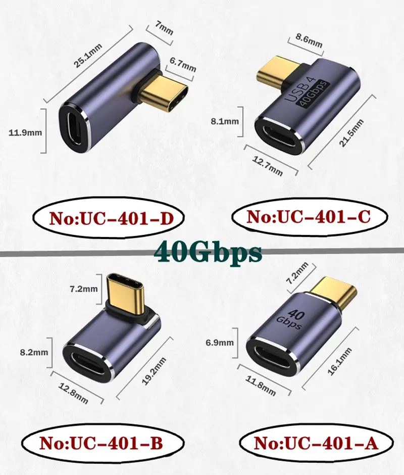 40Gbps USB 4 Type-C Female To USB4 Female Coupler USB-C Adapter Connector Type C Device Converter Data Adapter Mini USB Adapter