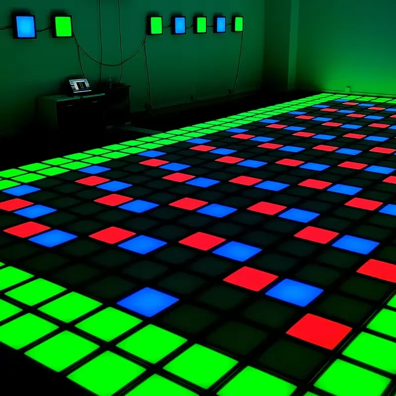 LED Grid Floor Light with Interactive Pedal Indoor Sensor Jumping Grid Game DMX512 Control Mode IP65 Rating