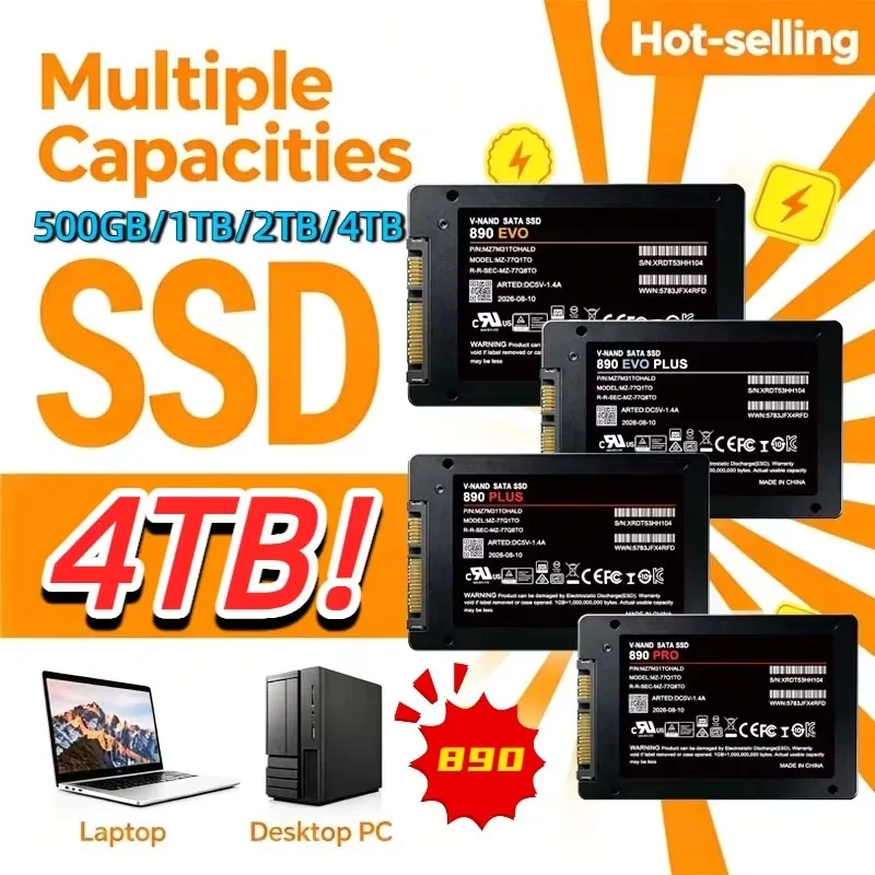 890EVO 4TB Solid State Disk SSD High Speed 500G 1TB 2TB Internal HDD Hard Drive Sata3 2.5 Inch For Laptop Microcomputer Desktop