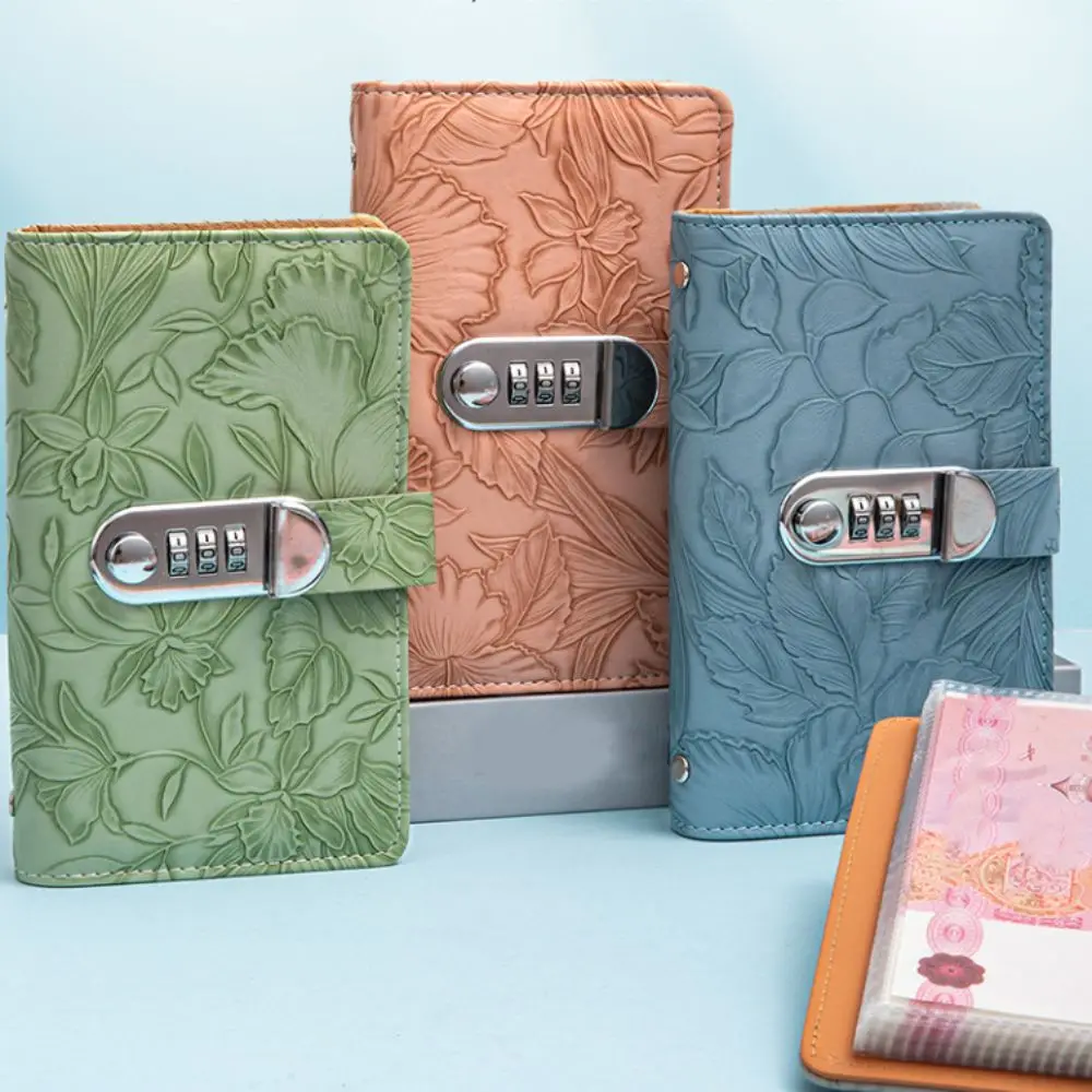 50 Lembar Buku Penghemat Uang Binder Kulit PU Motif Bunga Planner Organizer Dompet Isi Ulang Buku Catatan Keuangan