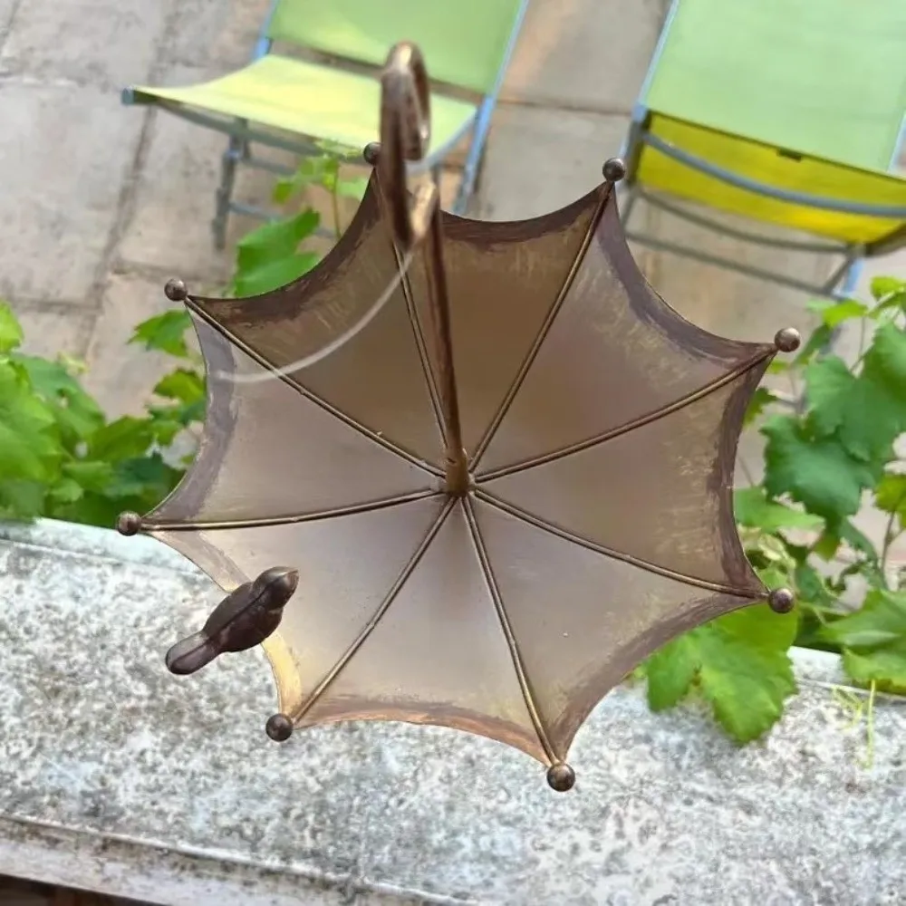 Nuevo Comedero para Pájaros en Forma de Paraguas, de Hierro, para Colgar al Aire Libre, Comedero para Colibríes, Comedero para Pájaros, Jardín, Patio Trasero