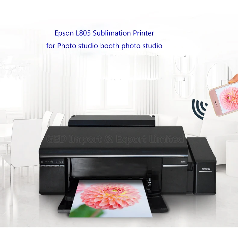 آلة طابعة نافثة للحبر لاسلكية للصور ، تسام لـ Epson L805 ، حجم A4 ، 6 ألوان ، مصدر حبر مستمر