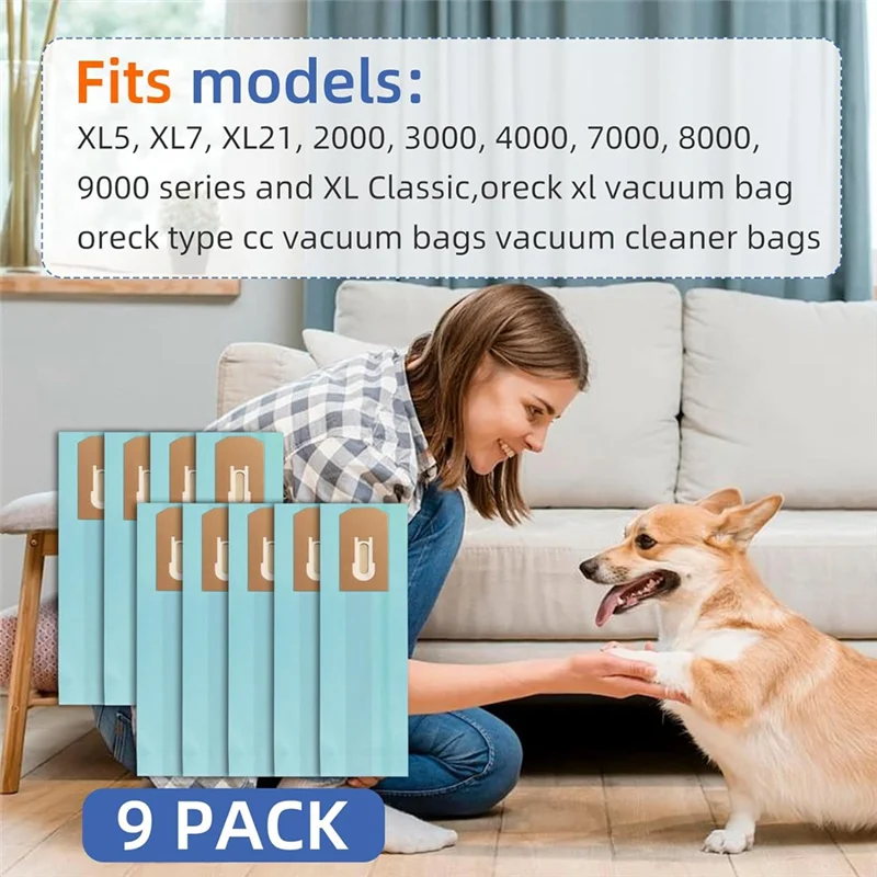 BBNV-9 Pack PK80009 فراغ استبدال قطع الغيار أكياس نظافة ل Oreck XL XL2000 XL8000 XL9000 والسلسلة التجارية