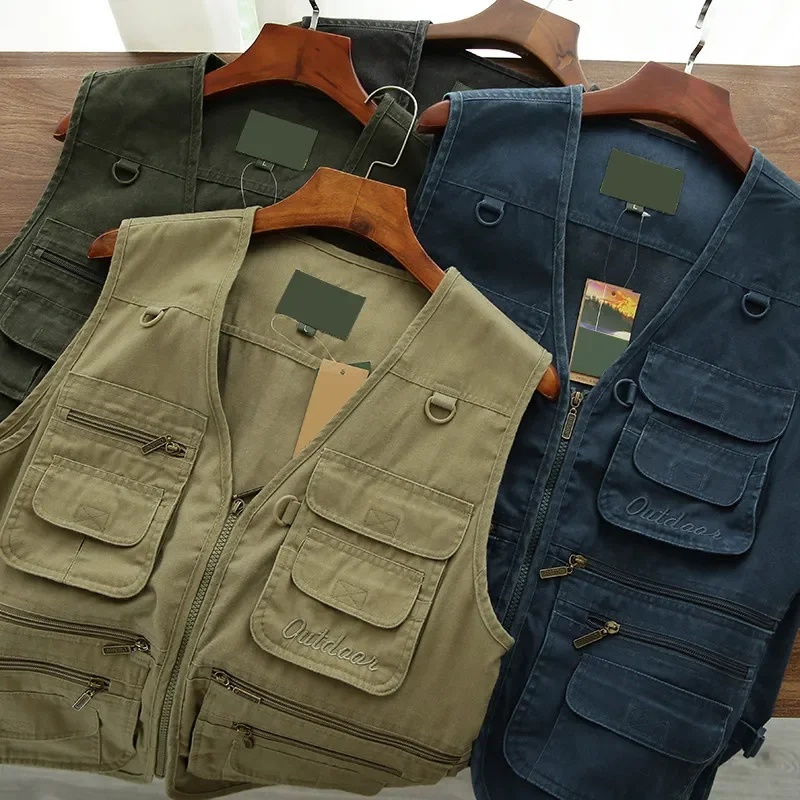 

Retro and old! Classic! Solid! European and American multi-pocket tooling vest vest
