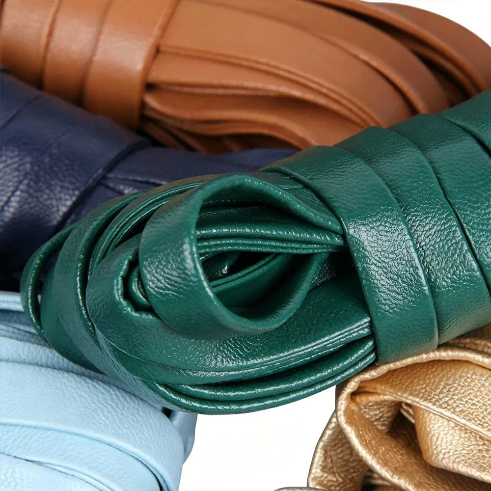 5 Meters Colorful PU Leather Cord 4/5/8/10/15mm Jewelry Cord Faux Leather Strap for DIY Keychains Bag Handle Hair Accessories