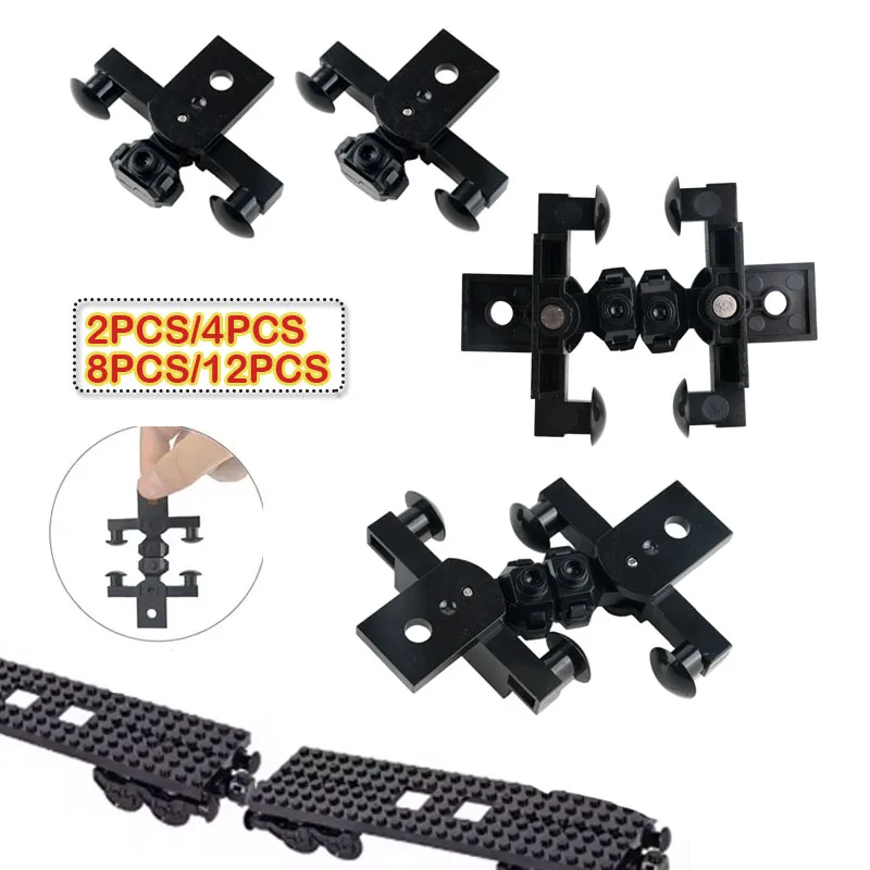 Train Magnet Buffer Connectors Technology Building Blocks Parts Magnetic Carriage Coupler Assembly MOC Bricks Toys Accessories