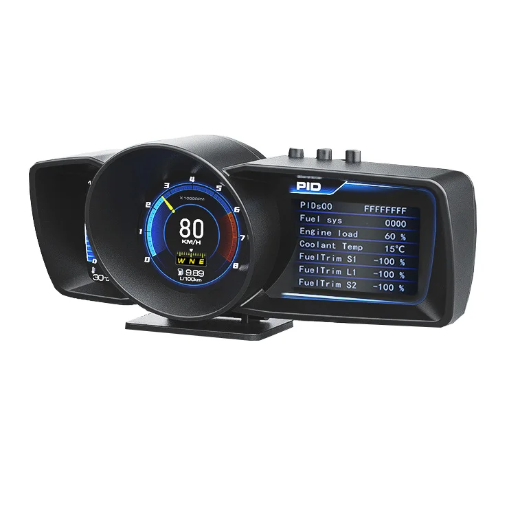 Multifunctional Heads Up Display 3.5 Inch Dual System Obd Gps Hud Smart Digital Speedometer Auto Gauge Alarm System