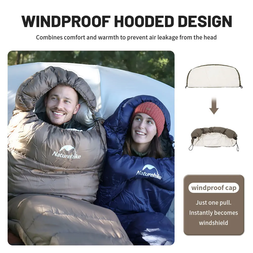 Naturehike Outdoor Ultralight Sleeping Bag High Quality Fluffy Down Sleeping Bag Camping  Sleeping Bag Portable Durable 3 Season