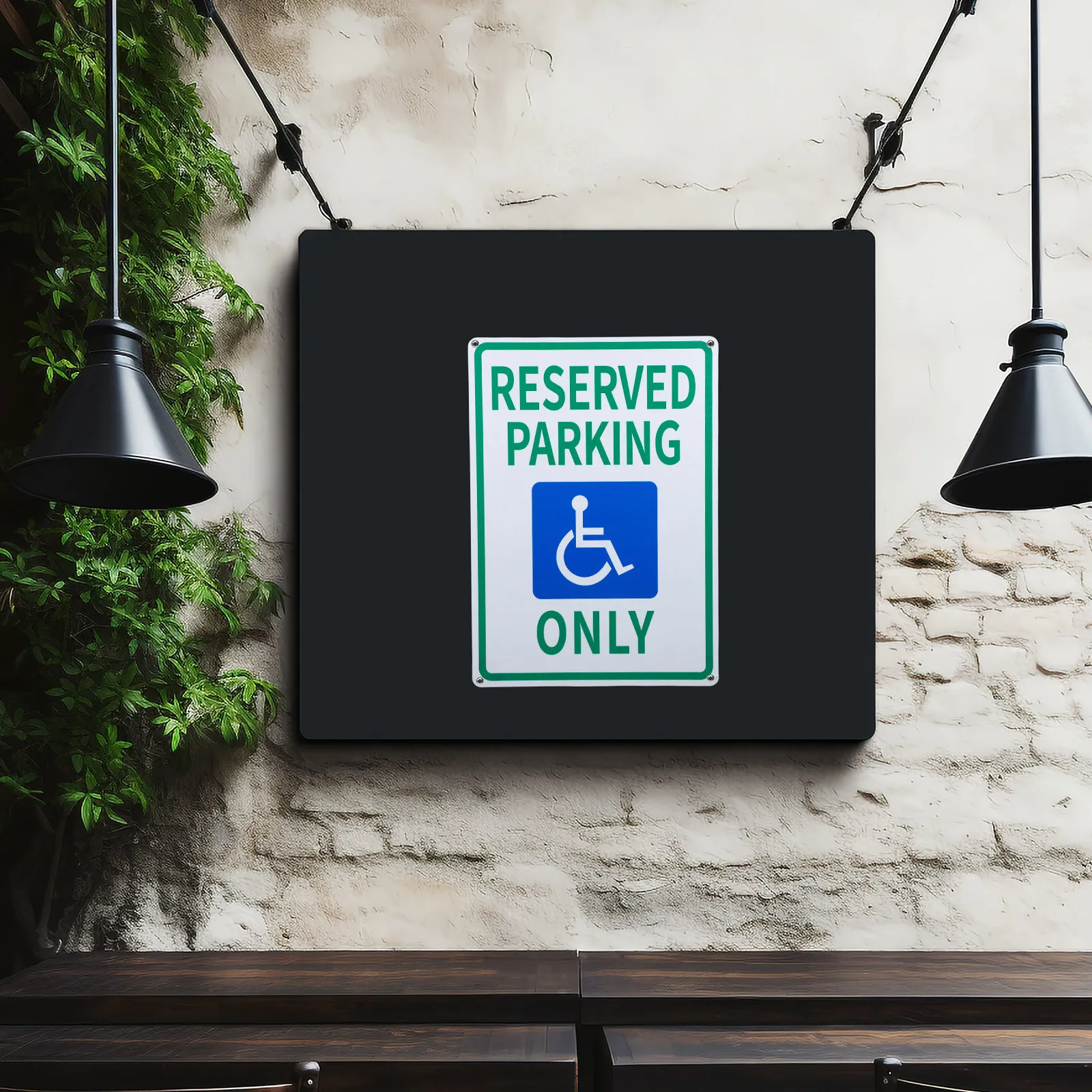 

Metal Handicap Parking Sign 10x14in High Visibility Wheelchair Symbol Disabled Parking Sign for Yard Lot Car Door Portable Mount