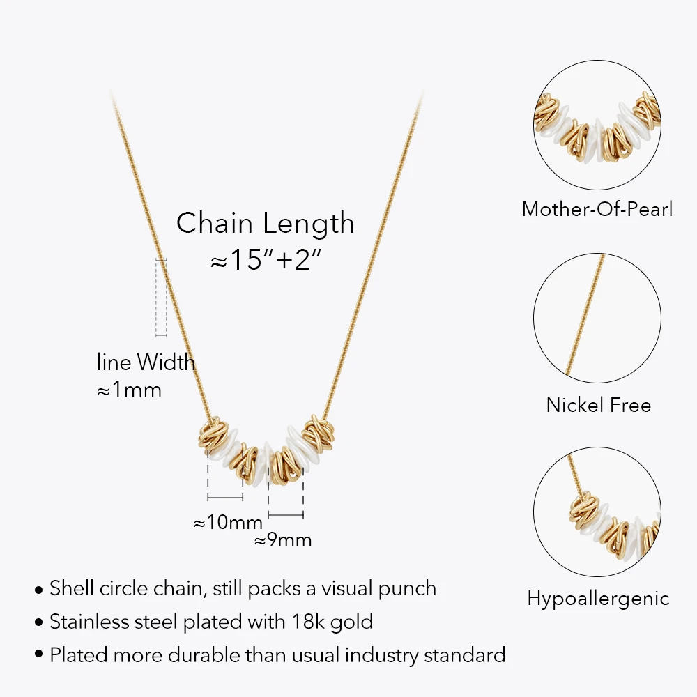 ENFASHION Shell Circle Chain Necklace For Women Jewelry Para Mujer Stainless steel Trendy Gold Color Necklaces Dropshipping 3385