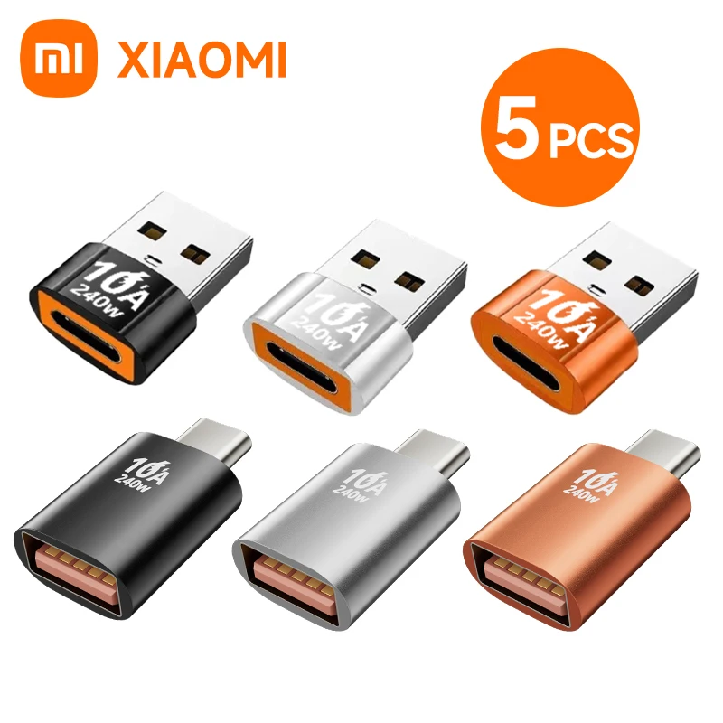 6A OTG USB Type C Adapter Female To USB A Male 10A 240W Converter Adaptador  For Xiaomi 13 12 Pro Samsung S23 Iphone 14 oneplus