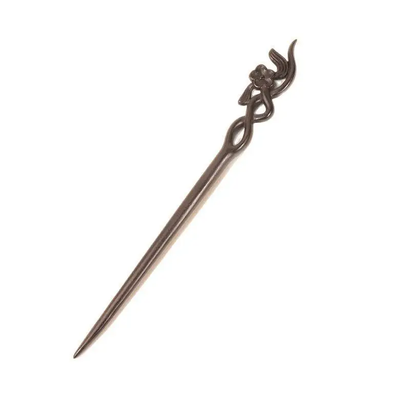 Modischer und schlichter Retro-Haarstab aus schwarzem Holz für Bräute, Haaraccessoires für Frauen, ethnischer Haarstab aus Holz, Kopfschmuck-Accessoire. – Detail 6