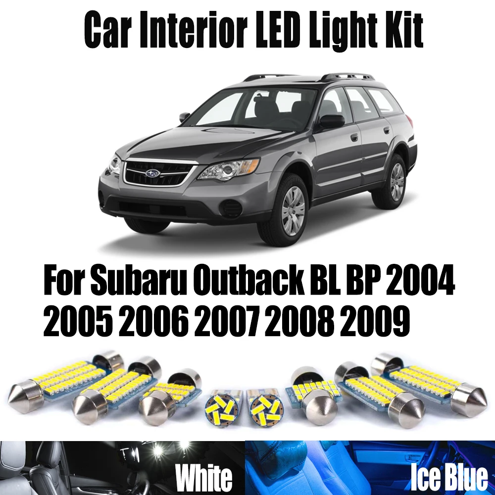 

11 шт. внутренняя подсветка купольного номерного знака багажника для Subaru Outback BL BP 2004 2005 2006 2007 2008 2009 комплект светодиодных ламп без ошибок