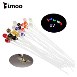 Bimoo 20PCS 2mm 3mm Small UV Crab Shrimp Fly Eyes for Baitfish Pike Salmon Saltwater Fishing Flies Tying Materials Fluorescent