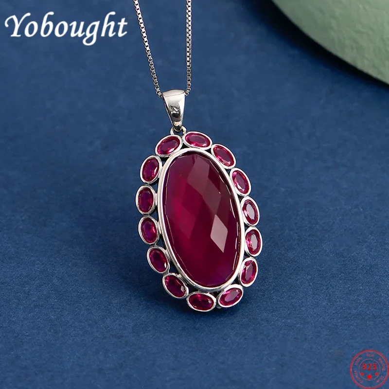 

S925 sterling silver pendants for Women New Fashion ancient palace style inlaid cutting surface corundum jewelry free shipping