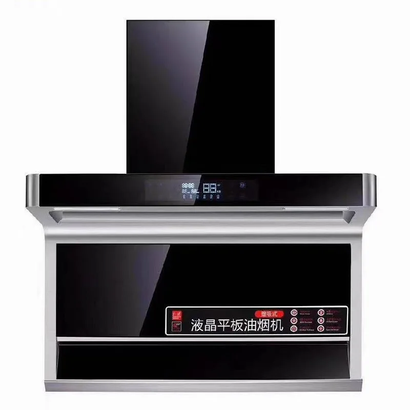 Smart household double-sided double-suction range hood, stainless steel European range hood