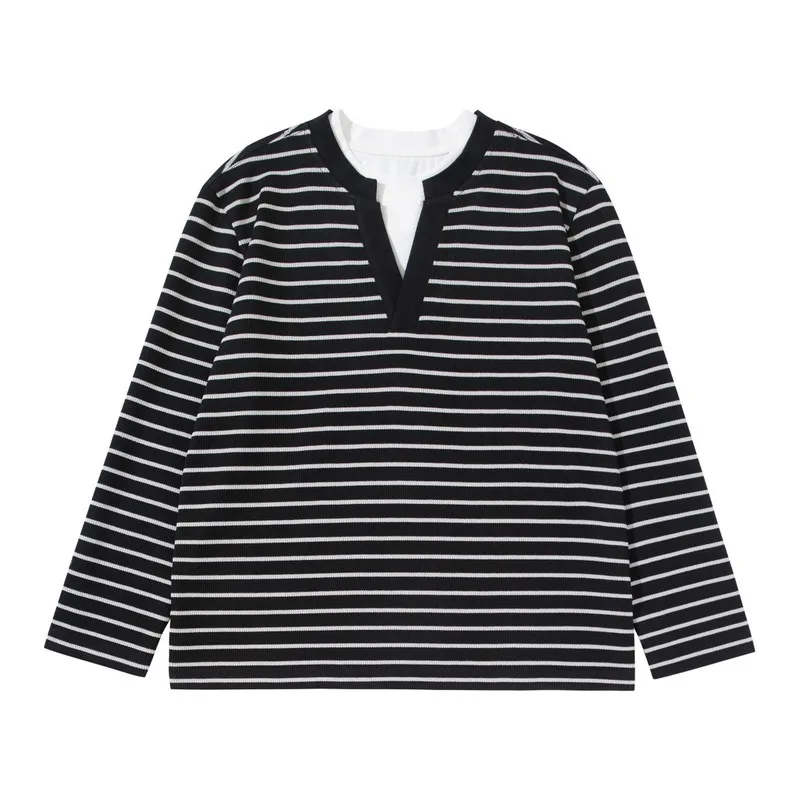 WESTSHAN EU US Size Luxury QualityAutumn Winter Sweater Travel Holiday Street V Neck Retro Oversize Tee Sweater