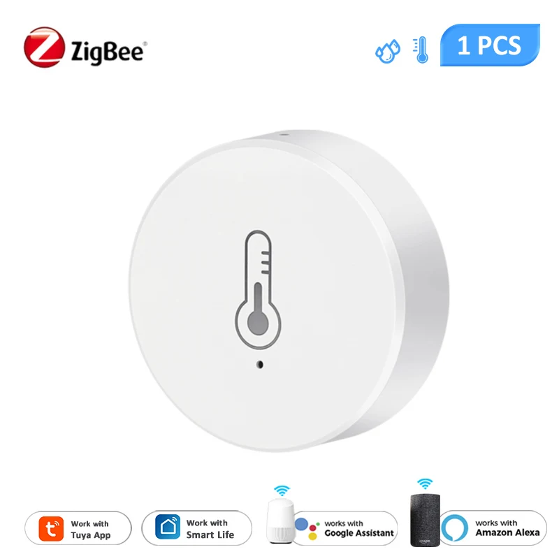 1~5PCS Tuya ZigBee Smart Temperature And Humidity Sensor Real Time Indoor Thermometer Work With Alexa Google Home Smart Life