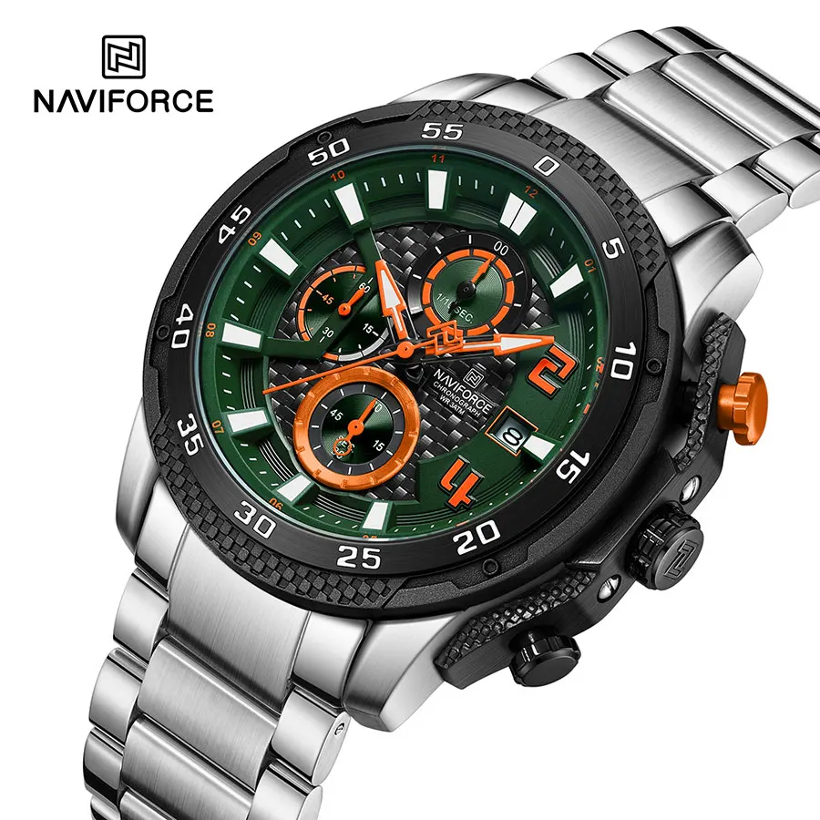 NAVIFORCE Men\'s Watches Classic Three Small Dials Original Quartz Watch Man Waterproof Stainless Steel Luminous 2024 Trend Clock