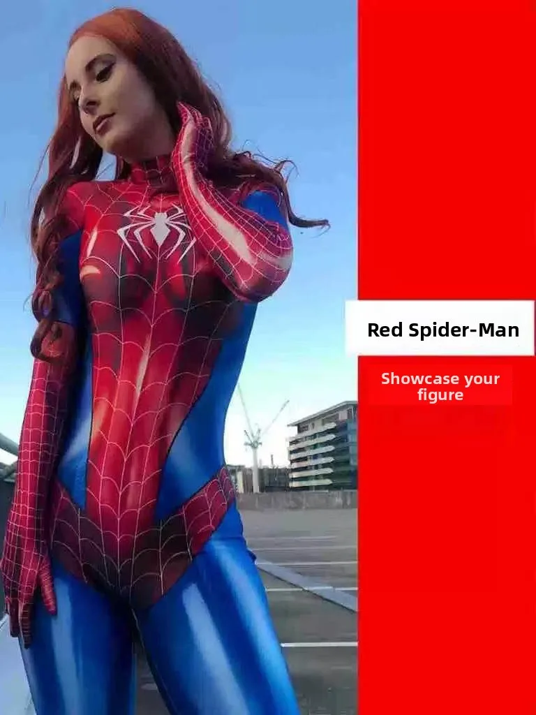 loween Seduce Tight Suit Red Blue Bla Spider One-Piece Suit Len Bol Li Ming Xiang Performance Cos orm Temptation