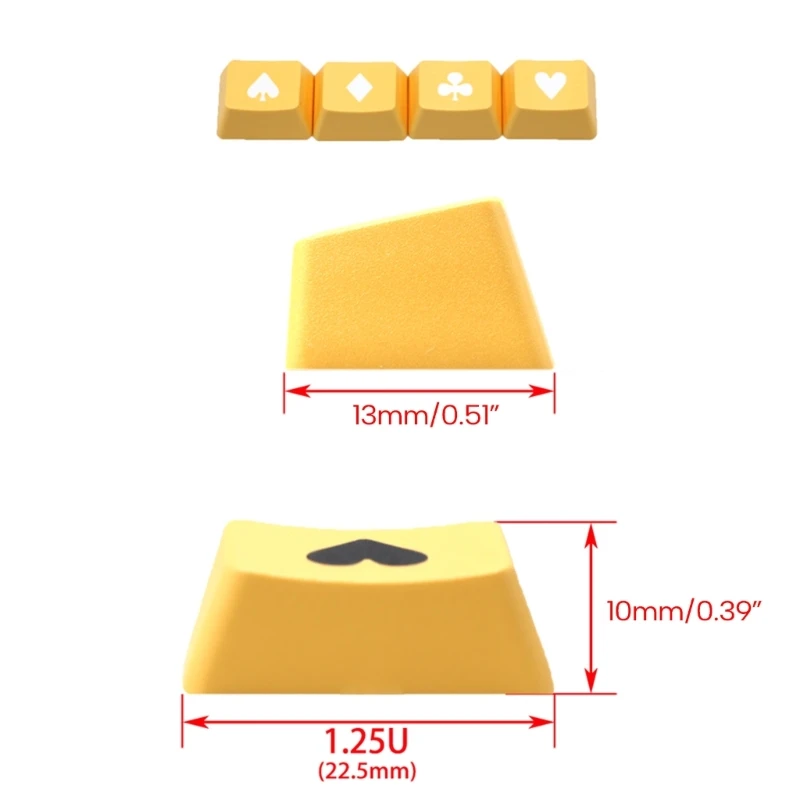 4PCS Gaming Keycaps For Mechanical Gaming Keyboards 1.25U 4 Keys Thick PBT Keycaps Design OEM