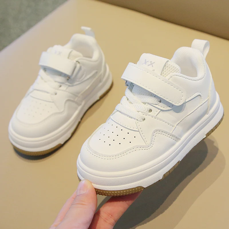 

Children's White Shoes Spring and Autumn Kid's Sports Shoes Anti slip Lightweight Boys Board Shoes Soft Sole Baby Casual Shoes