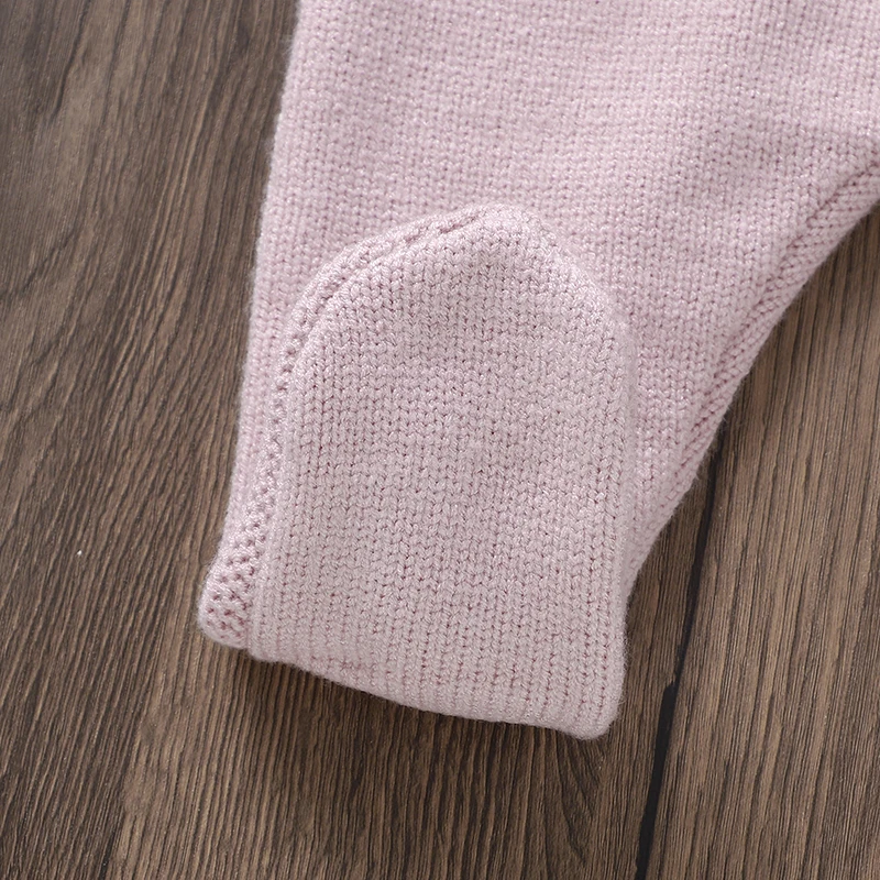 Baby Rompers Knit Infant Children Clothes 0-18M Fashion Ruffles Newborn Girls Jumpsuit Long Sleeve Overall Autumn Pantyhose Warm