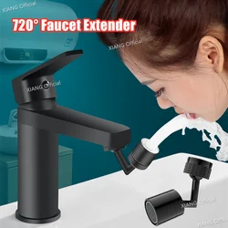 Nuovo rubinetto per lavabo ugello 2 modalità regolabile rubinetto Splashback rotante aeratore nero aeratore rubinetto pressurizzato lavello da cucina