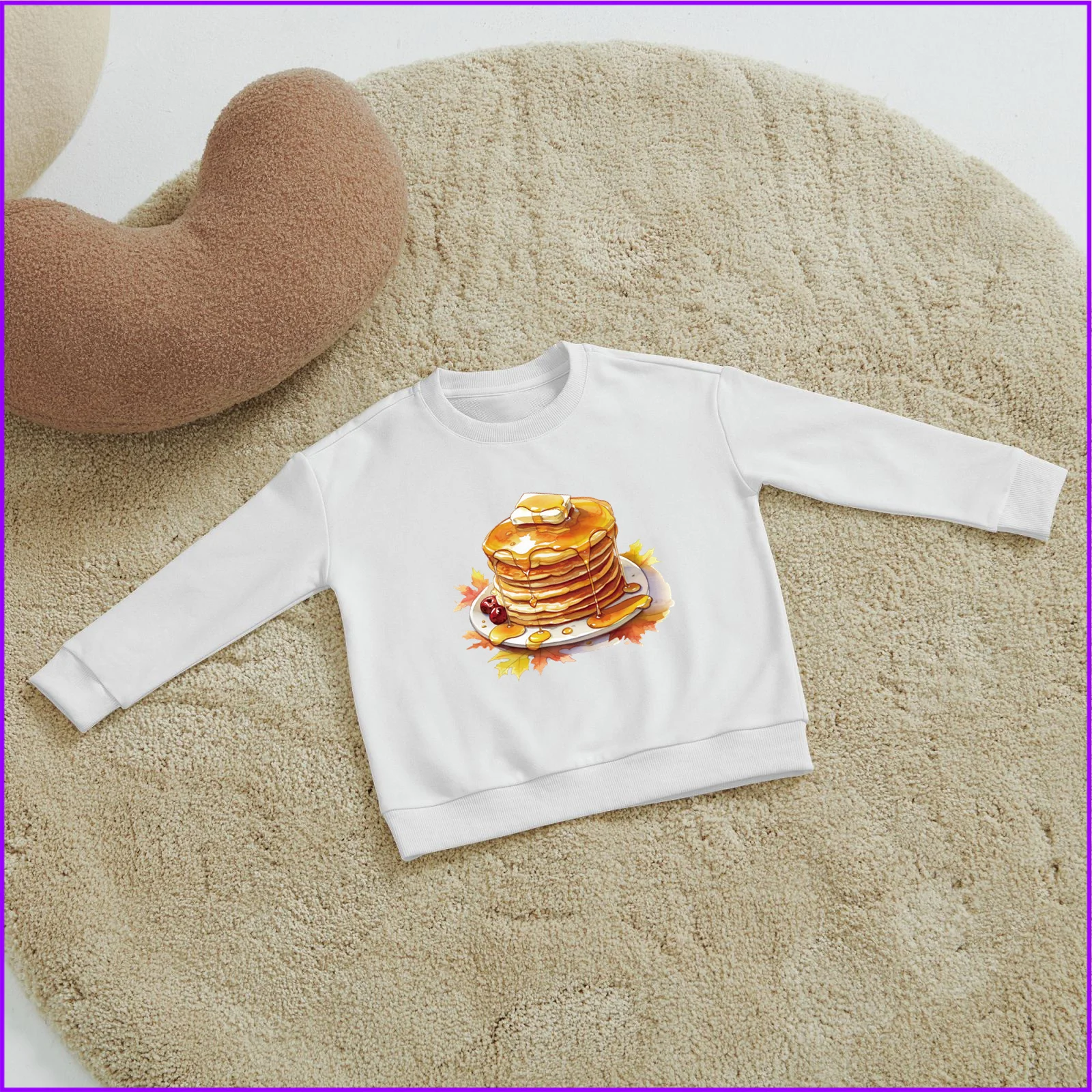 Delicious Pancakes With Butter And Honey Or Maple Sja1913 Kids Boys Girls Hoodies Sweatshirts Sweaters Winter Teenagers Tweens